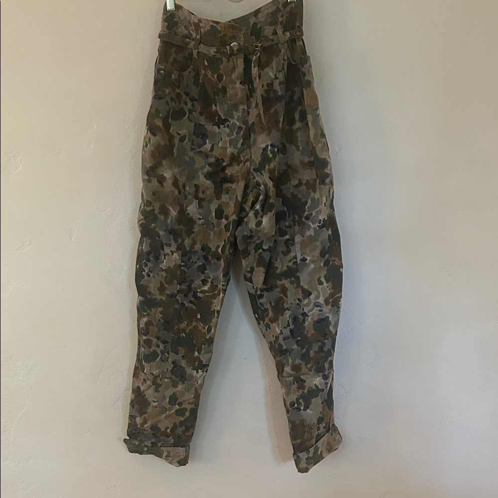 Rachel Comey Camouflage Women’s Casual Cargo Pants - Green/Brown - Cotton